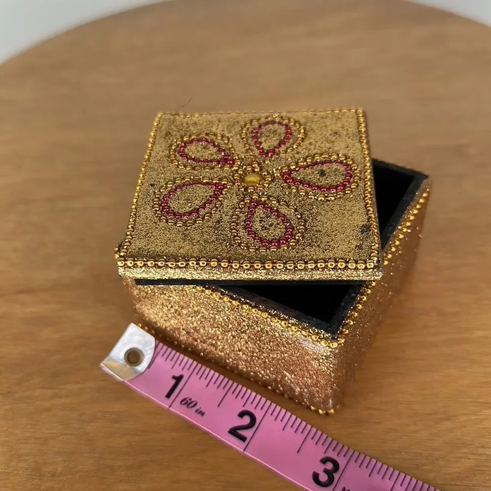 Pier 1: Gold Glitter Trinket Box